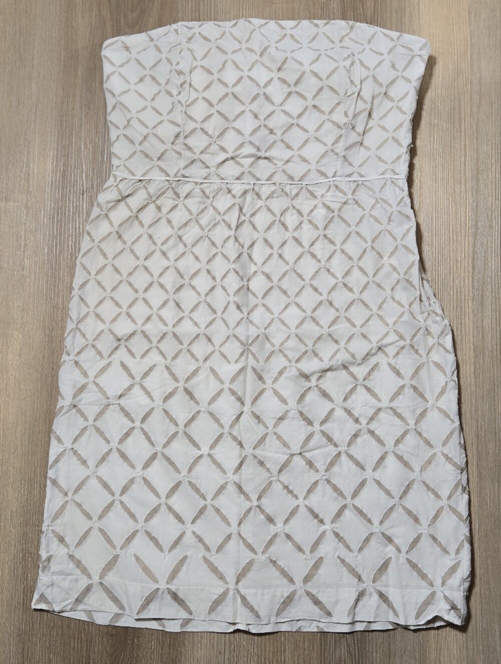 Y2k J. Crew Cream Textured Strapless Midi Dress